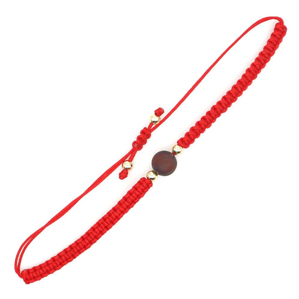 Erdbeer Naturstein Yoga Sieben Chakra Geburtsrot Seil Seil Armband display picture 29
