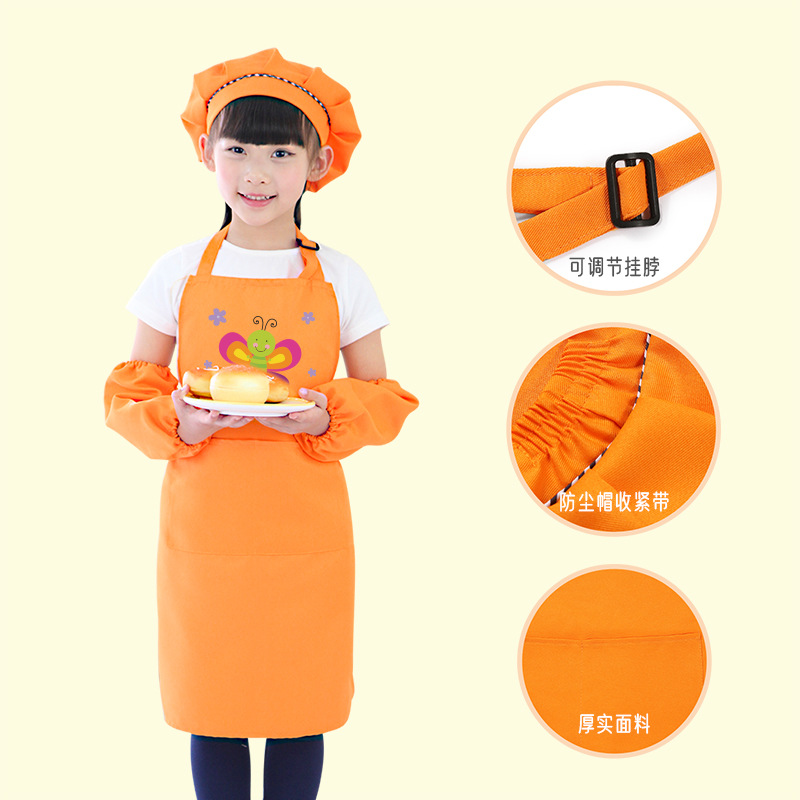 Lindo delantal antiincrustante para niños personalizado cocina casera jardín de infantes pintura de arte ropa pequeños medianos y grandes niños logotipo impreso