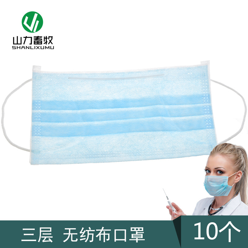 一次性口罩加厚护理口罩 三层无纺布口罩 养殖场用口罩