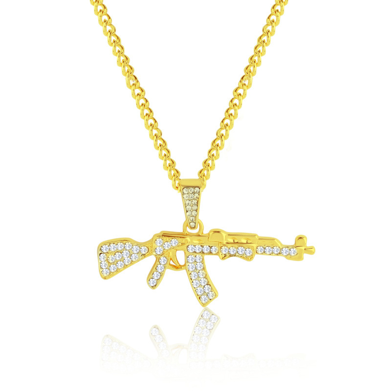 New Necklace Wholesale Fashion Hiphop Big Gold Full Diamond Necklace display picture 49