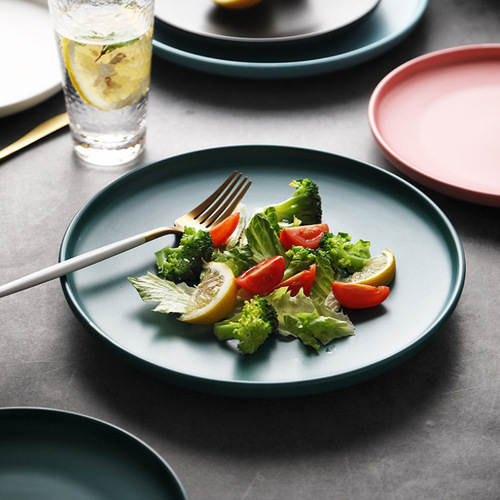 Nordic creative ceramic steak plate western dinner plate tray home use serving plate popular Instagram tableware breakfast plate flat plate