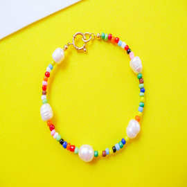 欧美外贸跨境时尚简约设计巴洛克淡水绮丽珍珠闺蜜米珠手链女