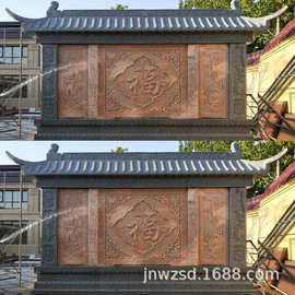 别墅大门屏风墙制作厂家 寺庙石刻龙纹墙图片 家庭石雕隔断价格
