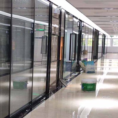全国免费上门测量安装办公室厂房铝合金百叶高间隔隔断墙玻璃隔断|ms