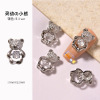 Three dimensional jewelry, cartoon zirconium from pearl, metal nail decoration, wholesale, with little bears