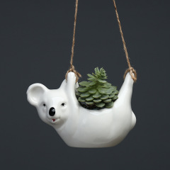 Export foreign trade cute cartoon animal koala hanging basket flower pot minimalist creative desk plant decoration ceramic flower pot