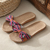 Slippers, footwear indoor, non-slip ethnic cute slide with bow, ethnic style