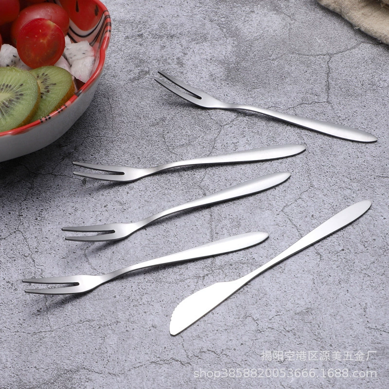 304 фруктовая вилка из нержавеющей стали бытовой креативный фруктовый знак лунный торт нож вилка для торта два зуба вилка торт знак