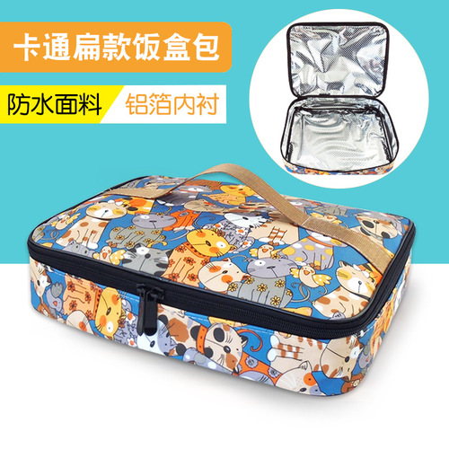 Cartoon lunch box bag Japanese style handbag office worker large lunch box bag simple and cute large capacity lunch bag