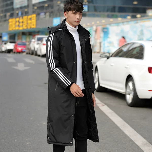 Outdoor Sports Cotton Coat Thickened Long Men's Over-knee Cotton Coat Parent-child Sports Training Windproof Warm Coat