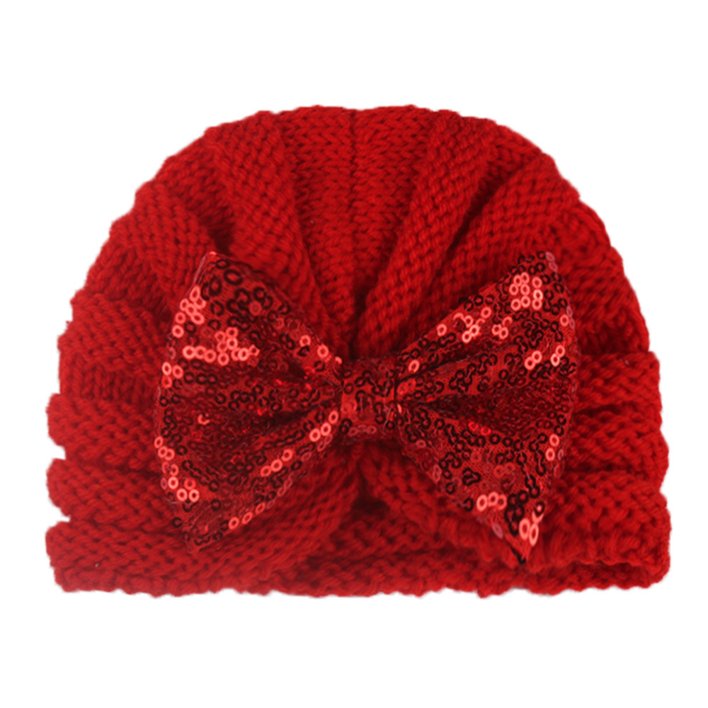Children Unisex Fashion Bow Knot Sequins Wool Cap display picture 9