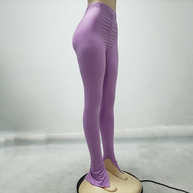 Tight-Fitting Bag Hip Pleated All-Match Leggings NSMX24763