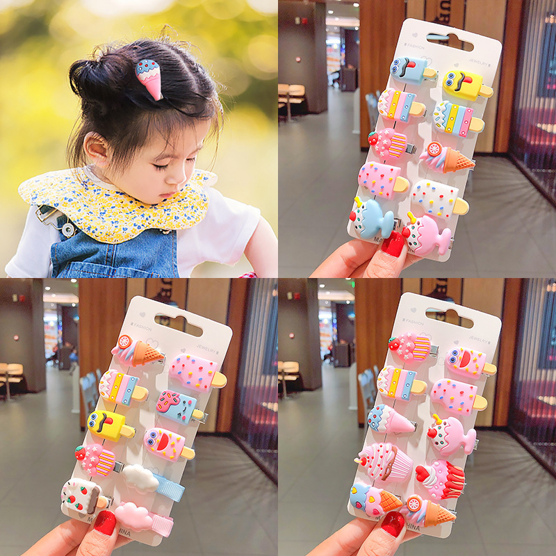 Super Cute Cream Ice Cream Children's Hairpin display picture 1