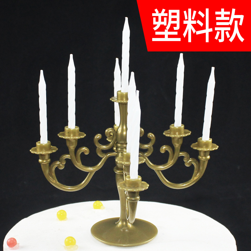 Retro plastic bronze fuchsia candle