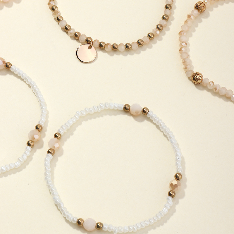 Wholesale Imitation Pearl Rice Beads Elastic Handmade 5-piece Bracelet display picture 3