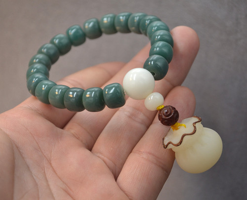 10*8 barrel-shaped bodhi root bracelet god luck Green Bodhi Root Jewelry gift Buddhistic Bracelet for Men and Women