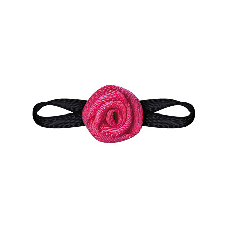 Yao Ming cinta hoja de ocho caracteres Rosa cinta flor hecha a mano pequeña flor cinta Rosa ropa interior ropa pequeña flor