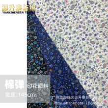 波西米亚腰果花小碎花布 平纹弹力棉府绸布料印花 衬衫连衣裙面料
