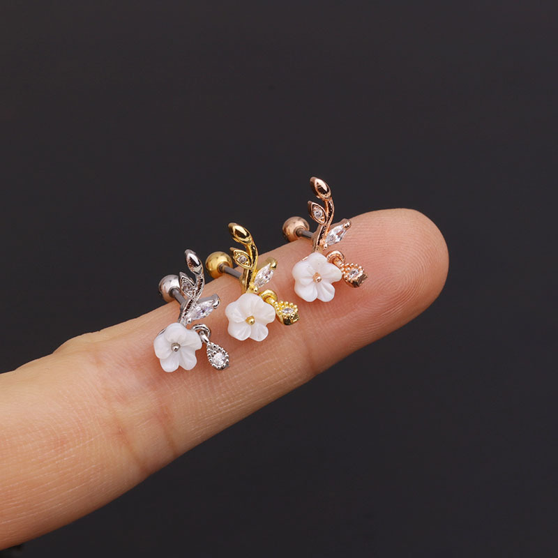 Korean simple fashion inlaid pearl earrings