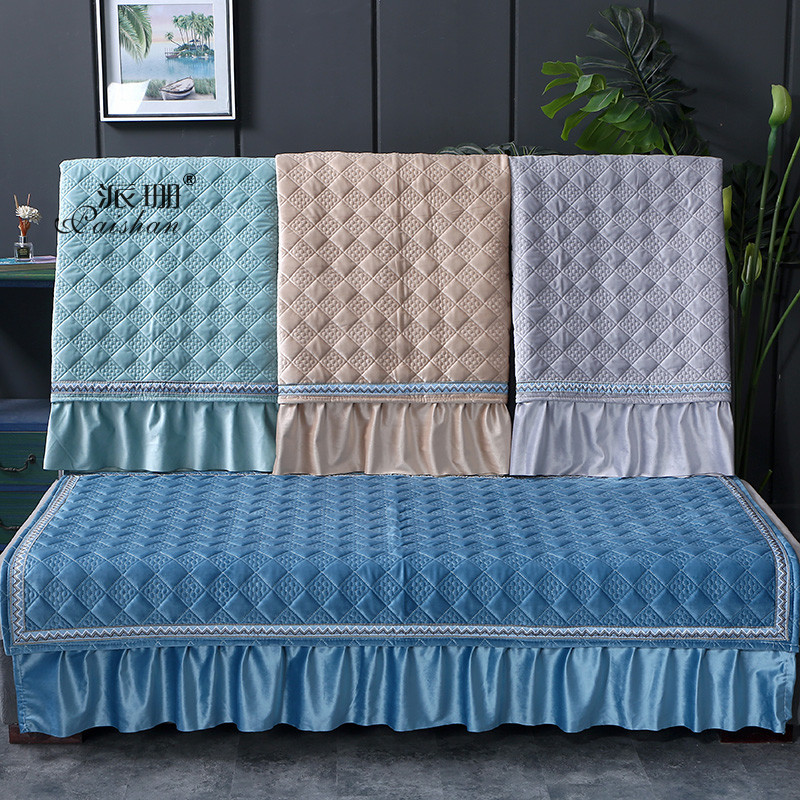 新款绗缝荷兰绒沙发垫半成品布料 北欧貂绒面 沙发套面料卷材夹棉