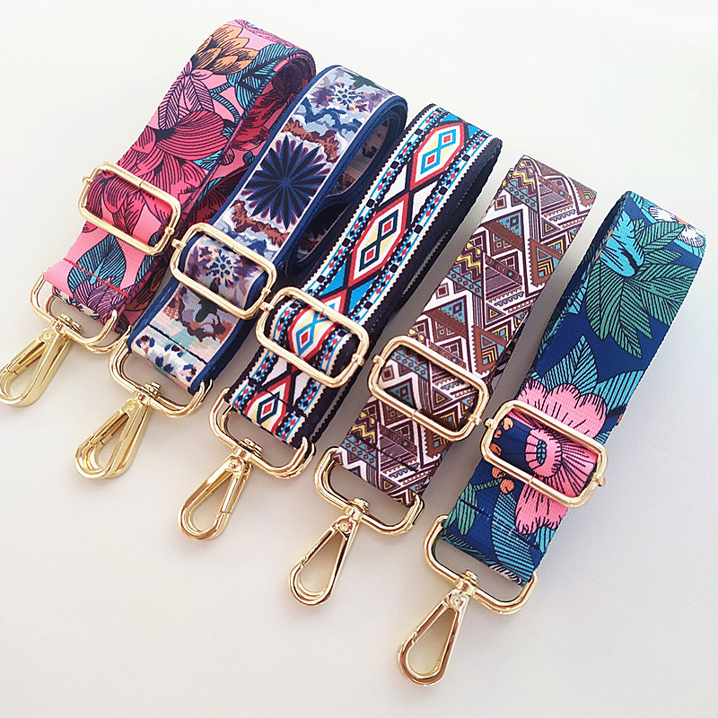 71g Weight Bag Belt Bags Type New Ethnic Style Flower Shoulder Strap Adjustable Shoulder Crossbody Bag Long Strap Strap Accessory Bag Strap Wide Shoulder Strap