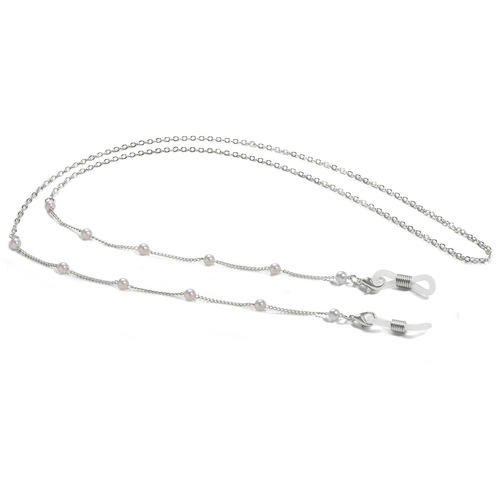New fashionable pearl chain lanyard anti-lost lanyard necklace glasses chain (flat word pearl + o word)