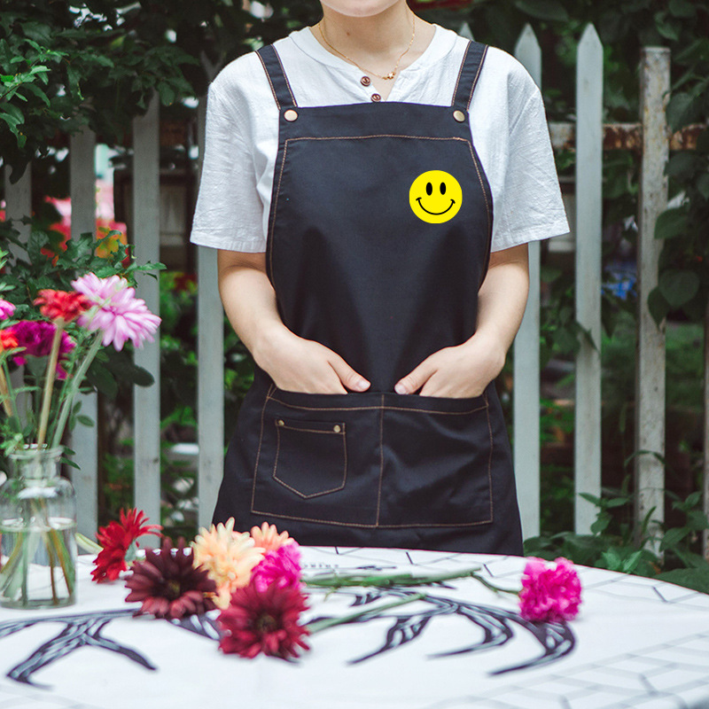 Delantal de trabajo de estilo coreano imprimible LOGO impresión servicio de cocina publicidad fruta café supermercado a prueba de aceite anti-fouling hombres y mujeres