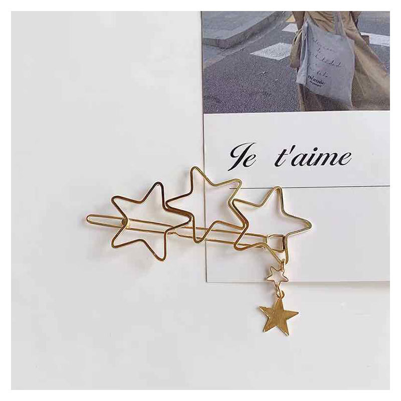 Fashion Retro Hairpin Five-pointed Star Hairpin Geometric Love Top Clip Hairpin Metal Hair Accessories Wholesale Nihaojewelry display picture 5