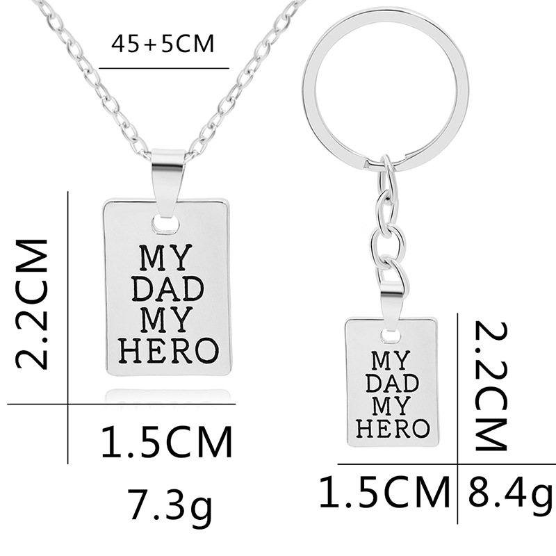10g Weight Creative Letters My Dad My Hero Pendant Keychain Alloy Pendant