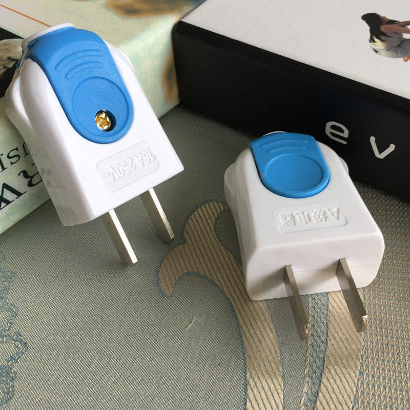 蓝白一体厚铜 固定二极电源插头 接线大功率两脚插头工业插头防爆