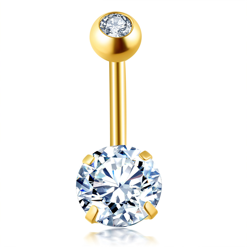Hot Selling Diamond Ball Belly Button Ring Umbilical Piercing Jewelry 316L Surgical Steel Fashion Body Jewelry detail image 10