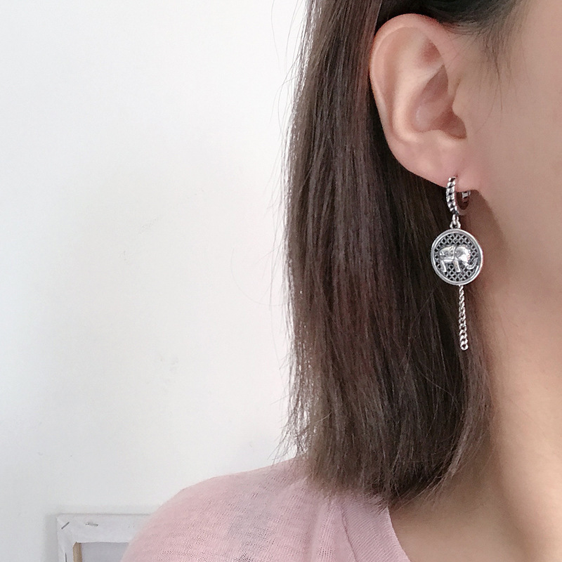 Korean Style Elephant Irregular Asymmetric Earrings display picture 4