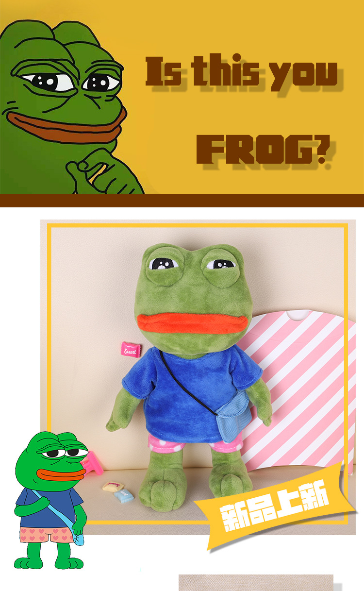 Pepe The Frog Sad Frog Teenager with Bag Soft Plush Stuffed Doll Toy Figure  Gift | eBay