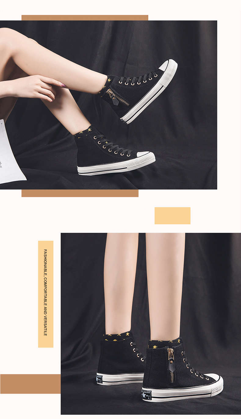 Nieuwe hoge canvas schoenen dames S-schoenen Koreaanse versie van de studenten Alle match sneakers Casual schoenen met hoogteverhoging Kleine witte schoenen_voghion.com