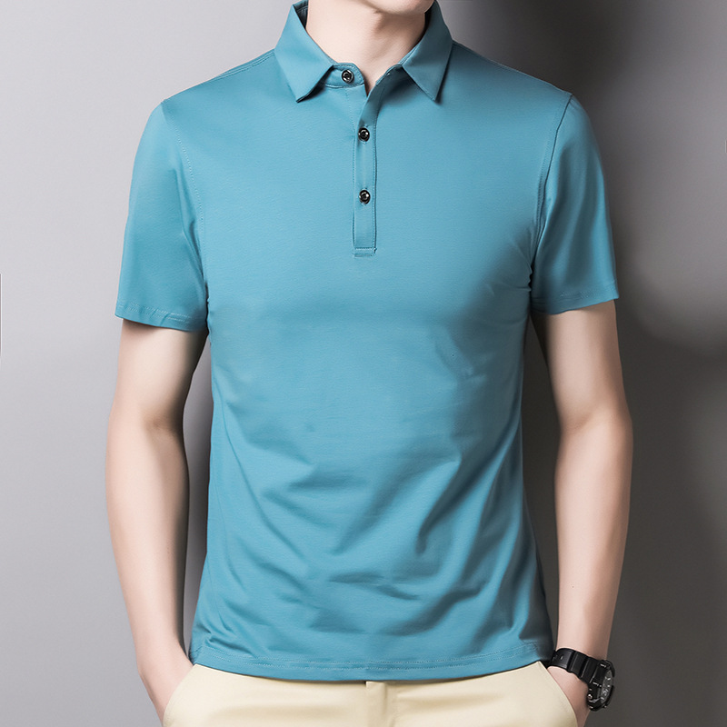 Polo homme en Soie de mûrier - Ref 3442883 Image 3