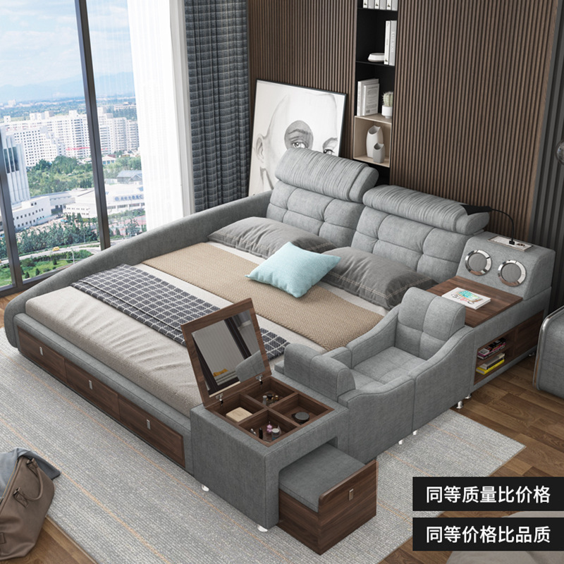 Nordic storage and organization vanity console modern minimalist bedroom futon double fabric bed