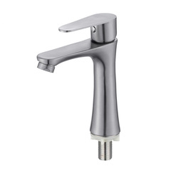 304 stainless steel small waist single cold washbasin faucet bathroom cabinet sink basin faucet