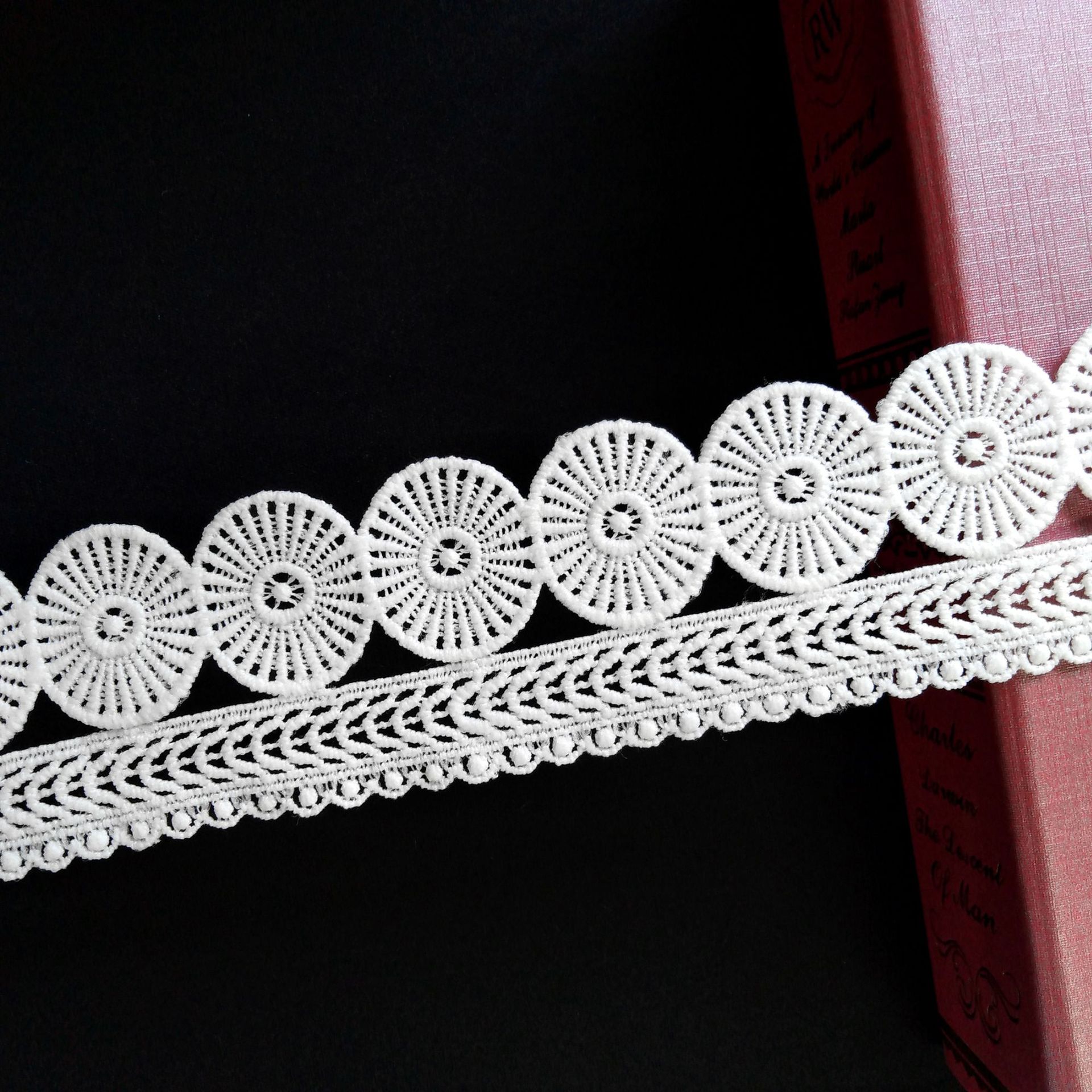 质优圆圈单边牛奶丝条码5CM水溶蕾丝刺绣花边 现货童装女服装辅料