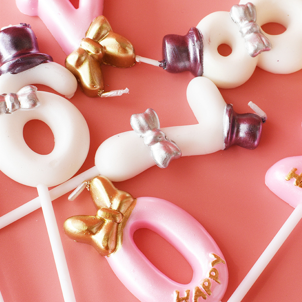 Príncipe Princesa forma creativa vela de cumpleaños Internet celebridad arco decoración de la torta de los niños años de edad diseño de la fiesta