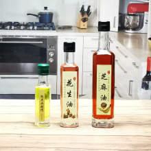250ml山茶油瓶晶白玻璃核桃油瓶 500ml加厚橄榄油瓶750ml胡麻油瓶