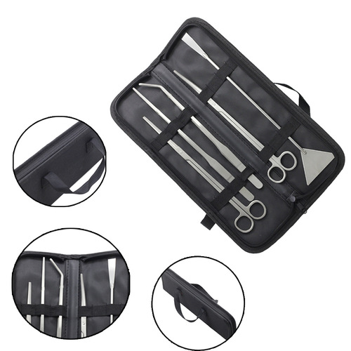 Aquarium Aquatic Plant Tool Kit Scissors Clip Sand Leveler Fish Tank Cleaning Tool Kit Set Tweezers Sazi 5-piece Set