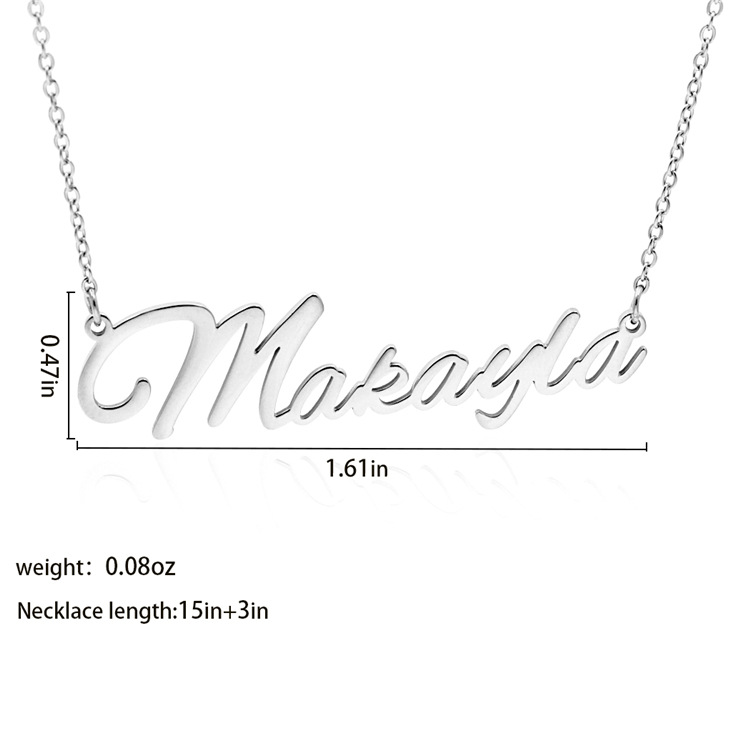 Fashion English Name Stainless Steel Necklace display picture 21