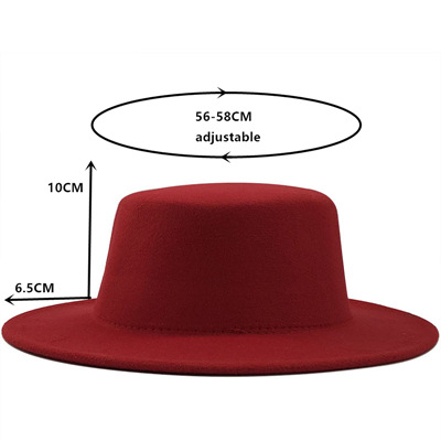 Casual Pure Color Flat Top Woolen Jazz Hat display picture 1