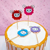 Cartoon birthday cake 童 Children's birthday party inserting flag wood cake account