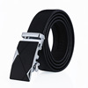 Metal men's leather belt for leisure, genuine leather