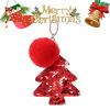 Cross border 2020 Christmas gift Pendant colour Sequins christmas tree 5CM Rabbit fur ball Key buckle Pendants