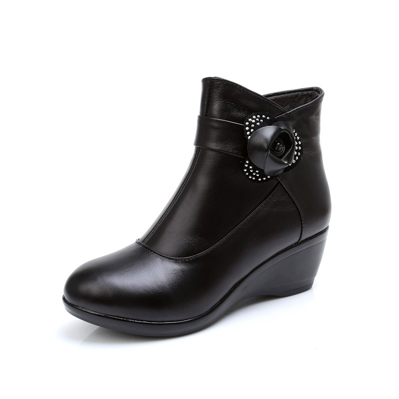 Demi‑season ankle boots, genuine two‑layer cowhide, microfiber lining, 5.5 cm heel, sizes 30–43