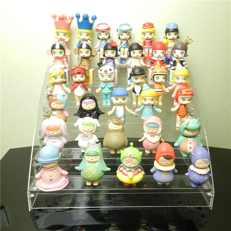 亚克力展示架泡泡玛特茉莉Molly毕奇扭蛋sonny娃娃手办盲盒收纳盒