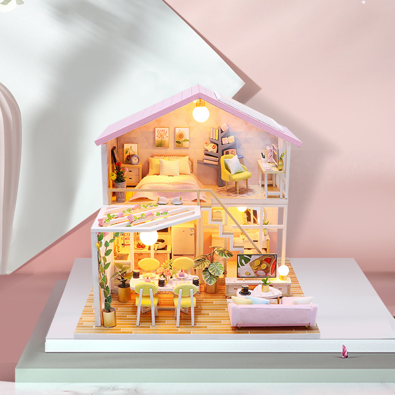 Hongda DIY handmade doll hut creative birthday gift toy manufacturers wholesale INS honey time house