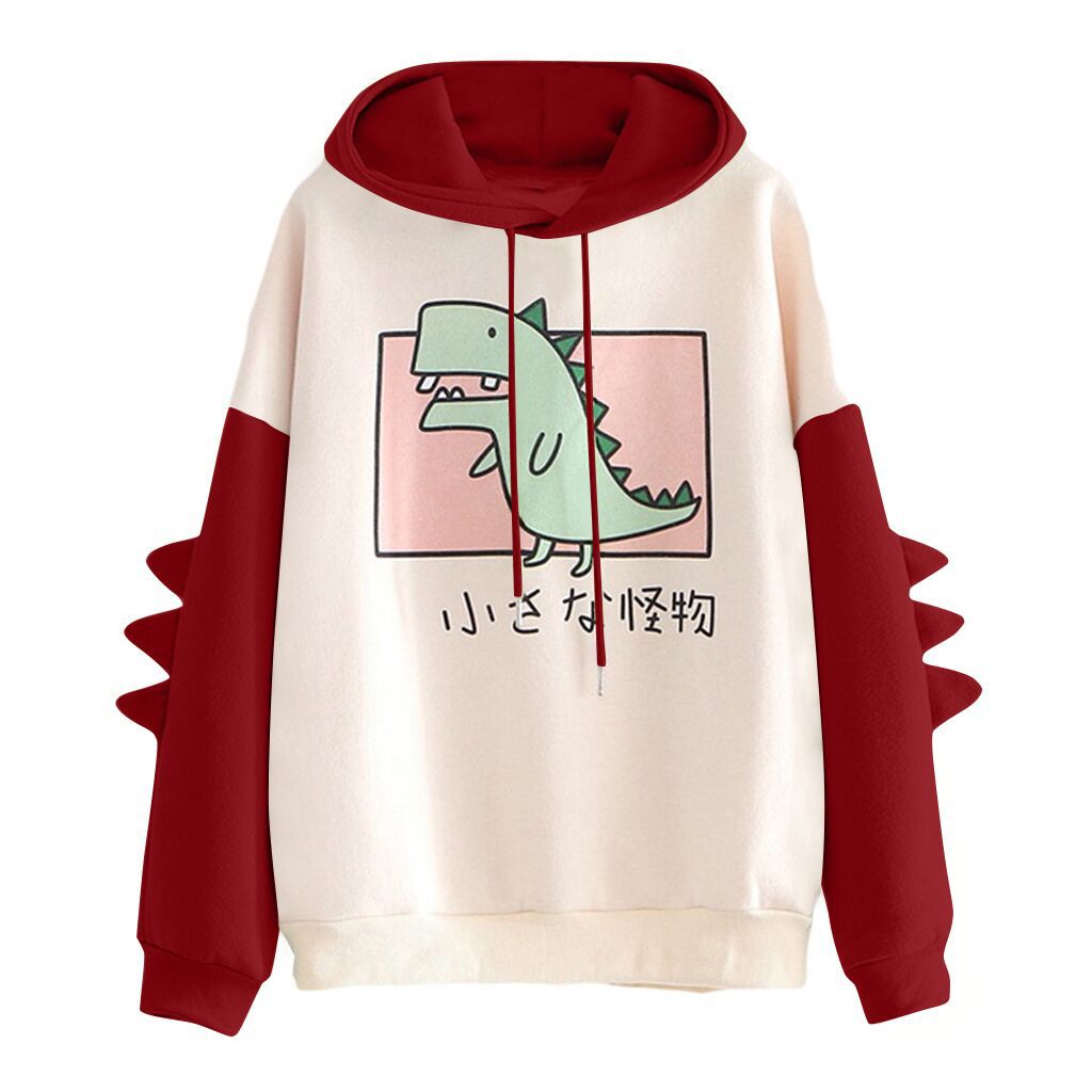 Frau Kapuzenpullover Lange Ärmel Hoodies & Sweatshirts Drucken Lässig Dinosaurier display picture 2